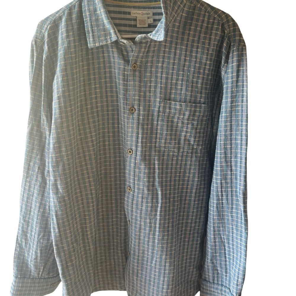 Blue Checkered Casual Button Down Shirt